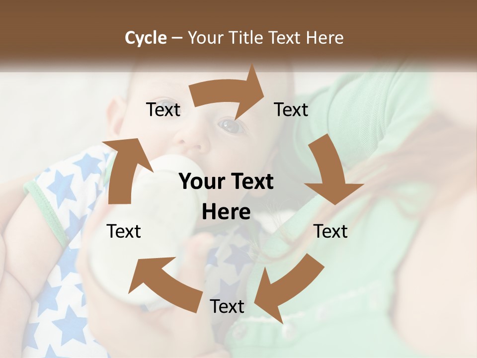 A Woman Feeding A Baby With A Bottle PowerPoint Template