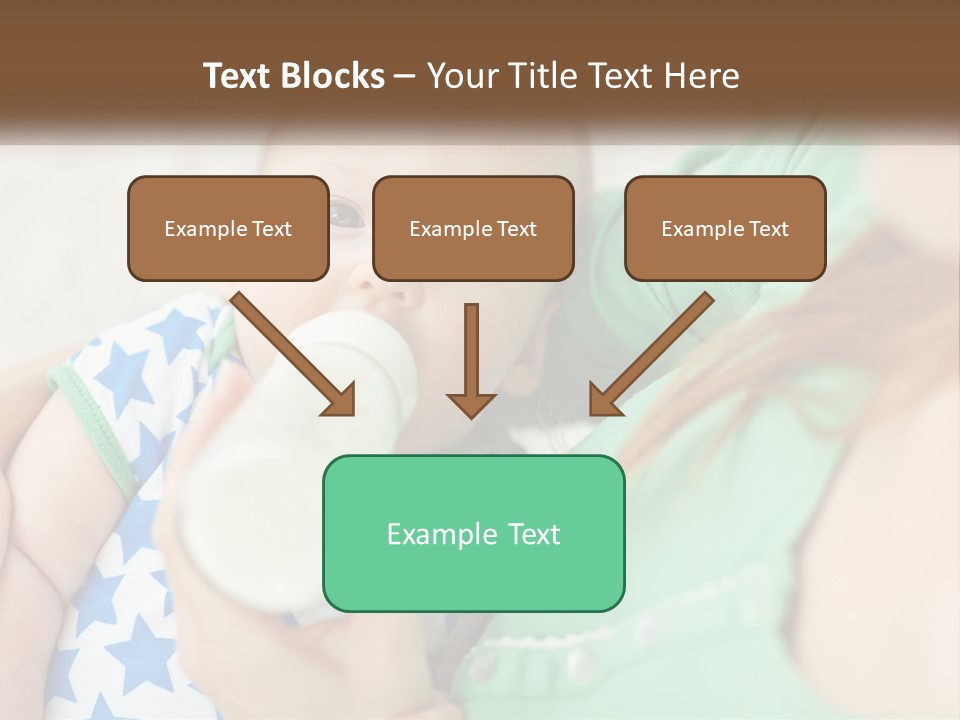 A Woman Feeding A Baby With A Bottle PowerPoint Template