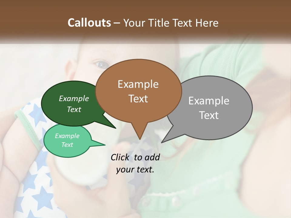 A Woman Feeding A Baby With A Bottle PowerPoint Template