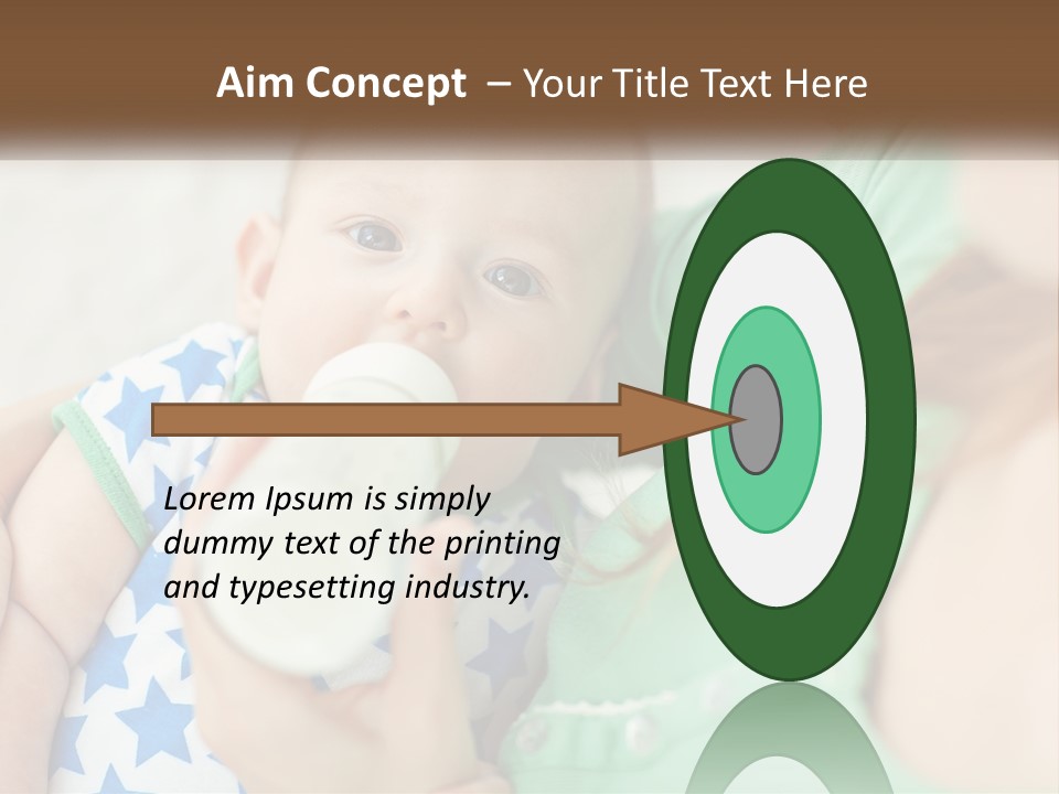 A Woman Feeding A Baby With A Bottle PowerPoint Template