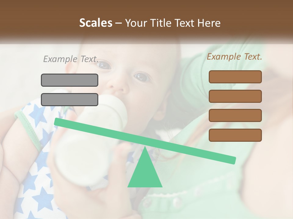 A Woman Feeding A Baby With A Bottle PowerPoint Template