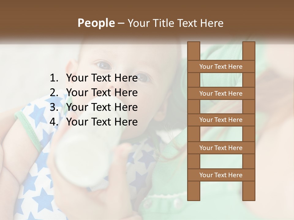 A Woman Feeding A Baby With A Bottle PowerPoint Template