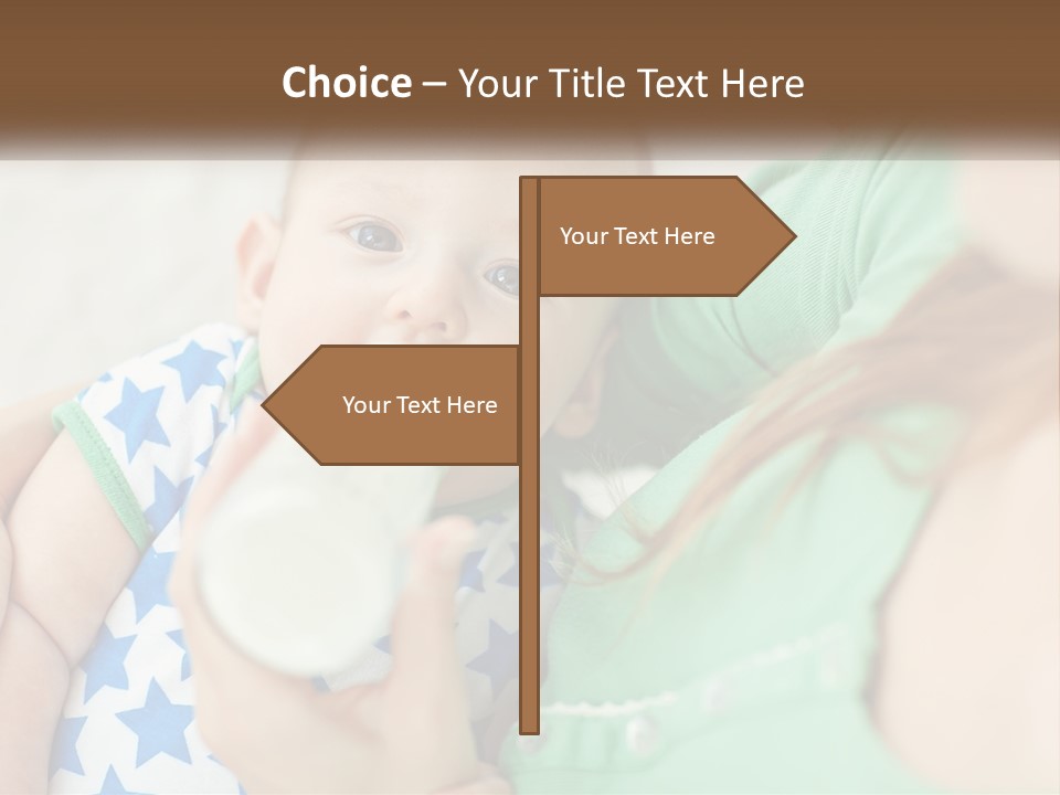 A Woman Feeding A Baby With A Bottle PowerPoint Template