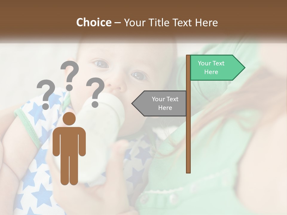 A Woman Feeding A Baby With A Bottle PowerPoint Template