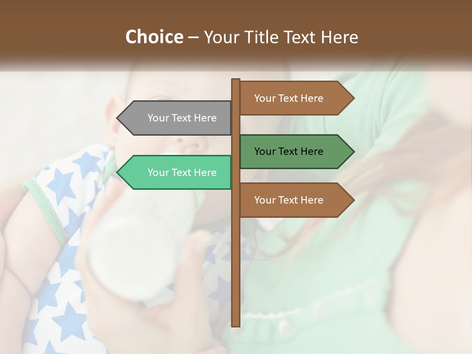 A Woman Feeding A Baby With A Bottle PowerPoint Template