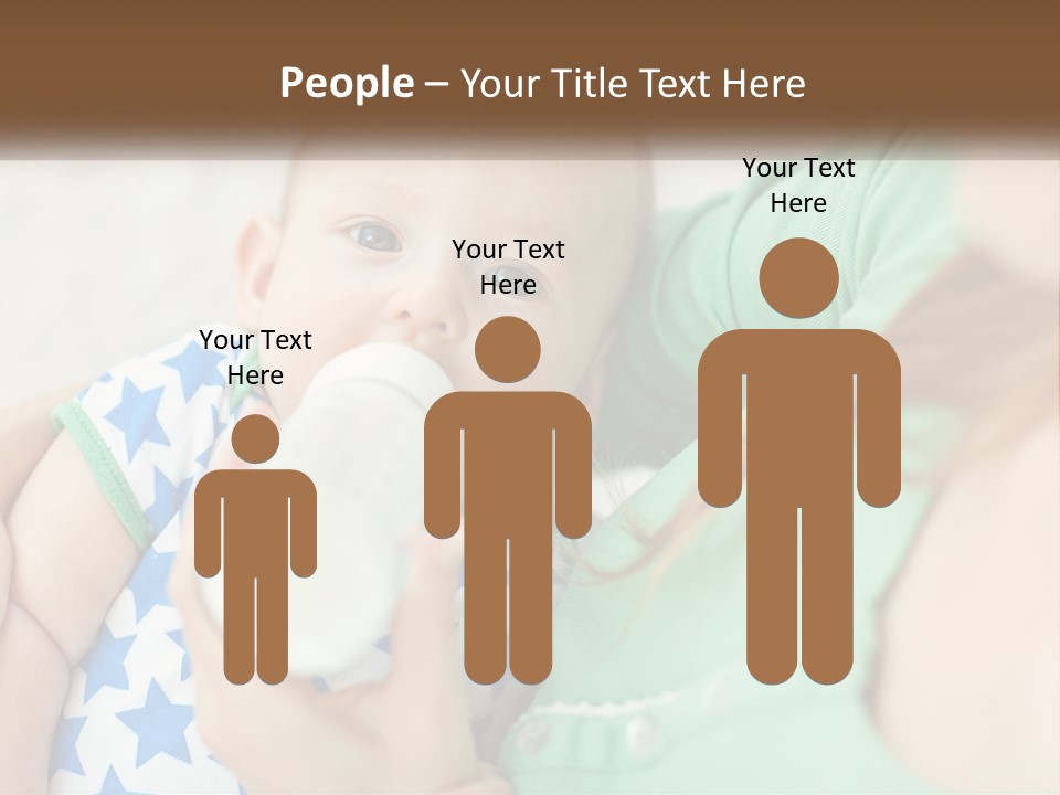 A Woman Feeding A Baby With A Bottle PowerPoint Template