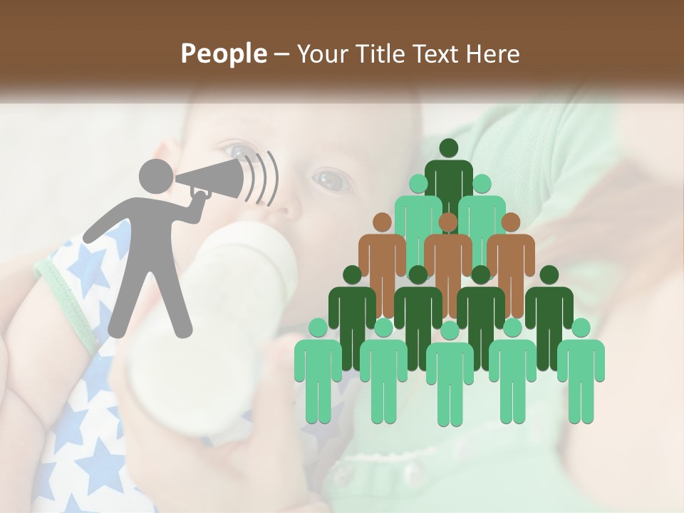 A Woman Feeding A Baby With A Bottle PowerPoint Template