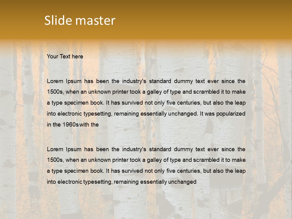 A Group Of Trees With Yellow Leaves In The Background PowerPoint Template