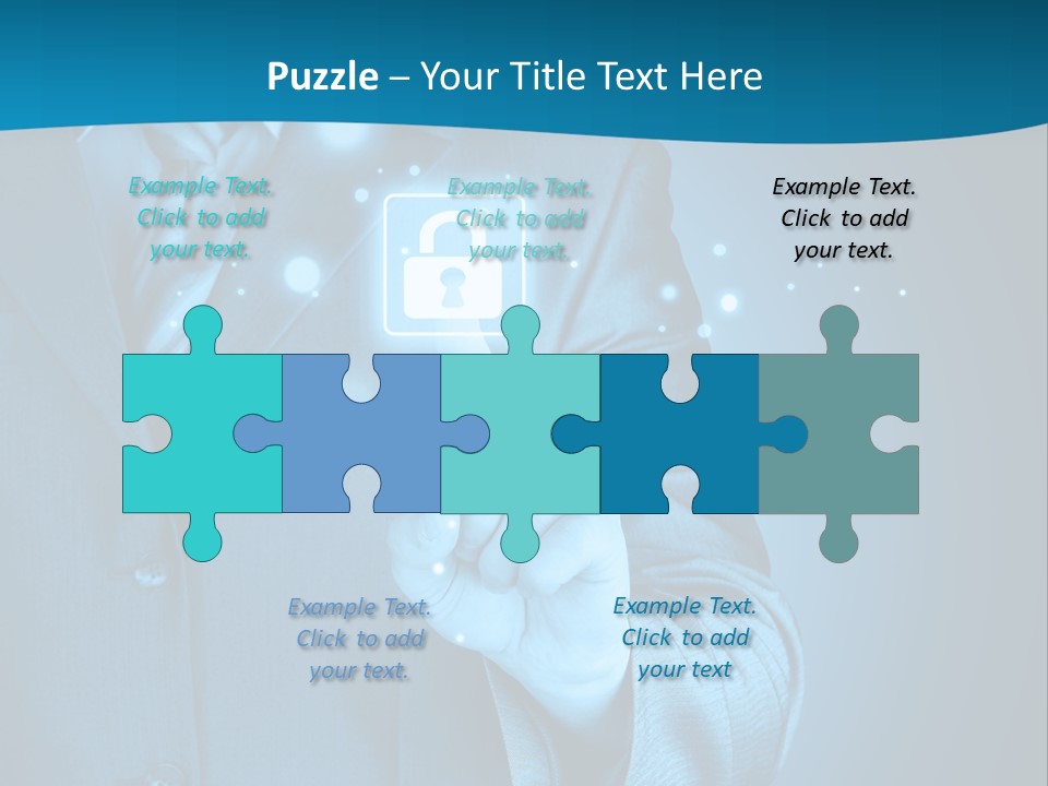 A Man In A Suit Holding A Padlock In His Hand PowerPoint Template