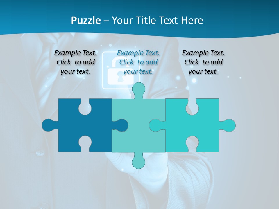 A Man In A Suit Holding A Padlock In His Hand PowerPoint Template