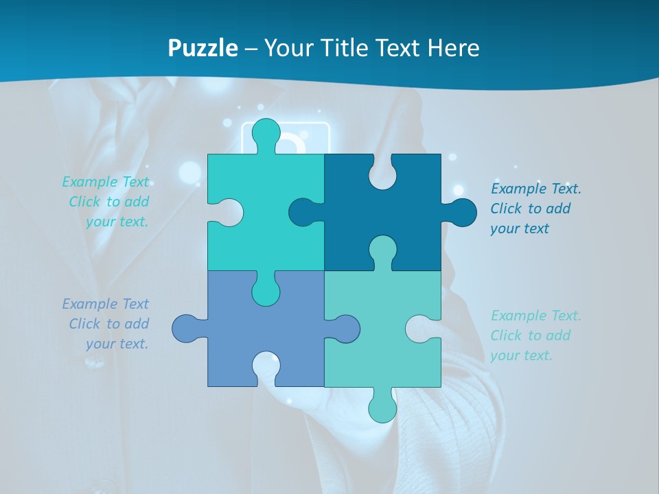 A Man In A Suit Holding A Padlock In His Hand PowerPoint Template