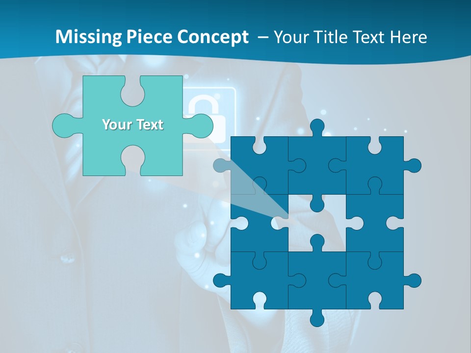 A Man In A Suit Holding A Padlock In His Hand PowerPoint Template