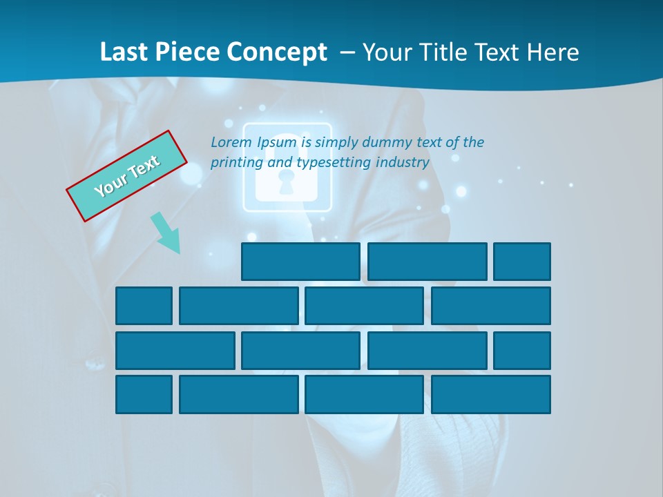 A Man In A Suit Holding A Padlock In His Hand PowerPoint Template