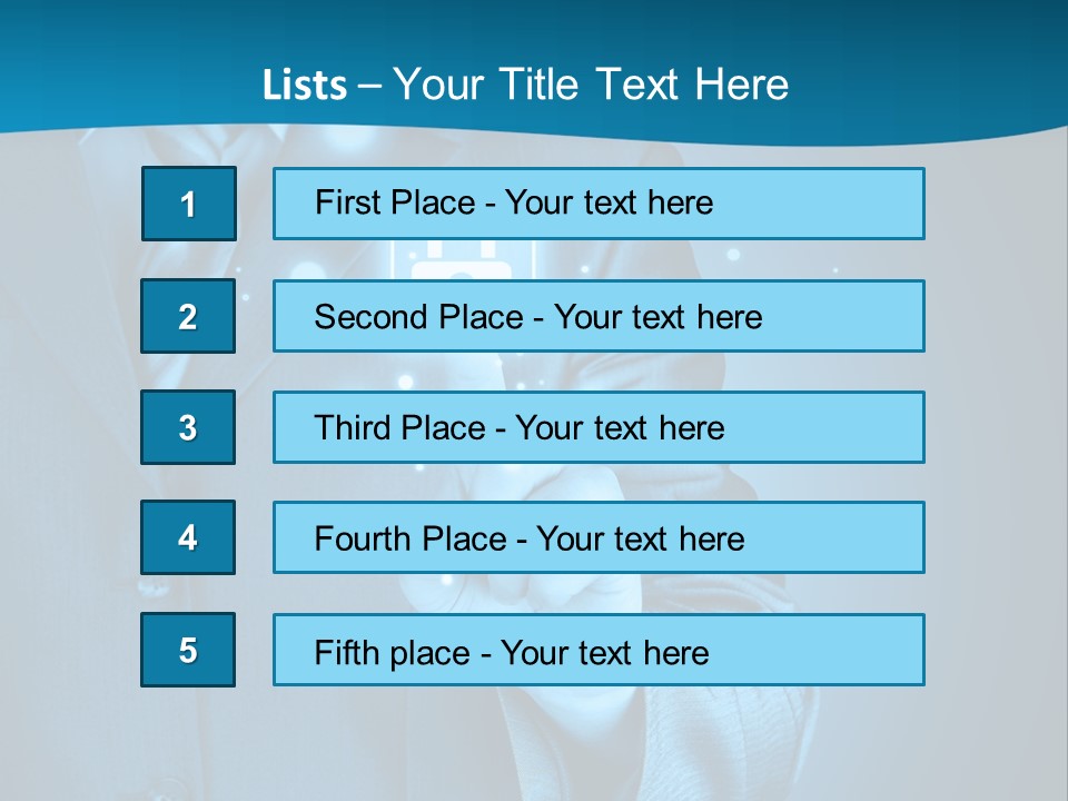 A Man In A Suit Holding A Padlock In His Hand PowerPoint Template