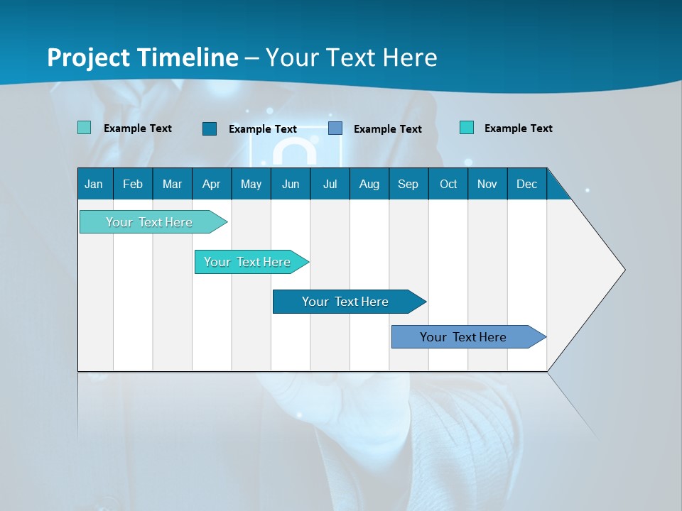 A Man In A Suit Holding A Padlock In His Hand PowerPoint Template