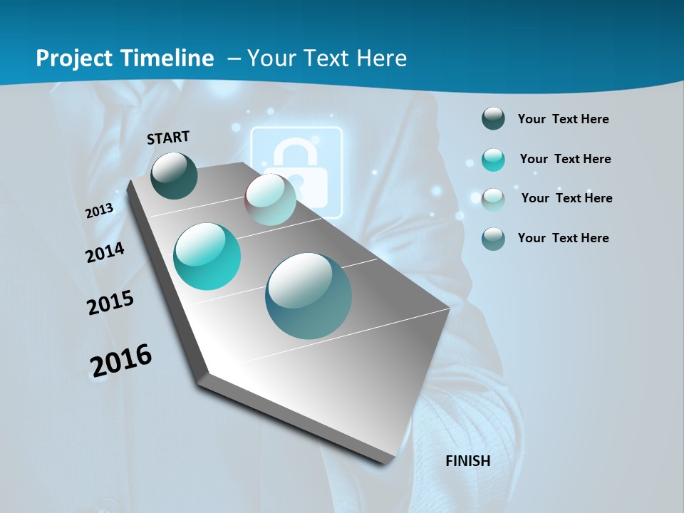 A Man In A Suit Holding A Padlock In His Hand PowerPoint Template