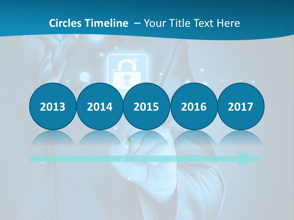 A Man In A Suit Holding A Padlock In His Hand PowerPoint Template