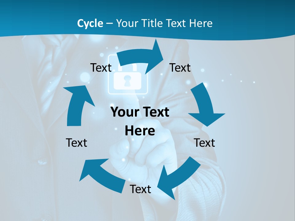 A Man In A Suit Holding A Padlock In His Hand PowerPoint Template