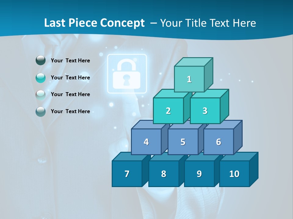 A Man In A Suit Holding A Padlock In His Hand PowerPoint Template