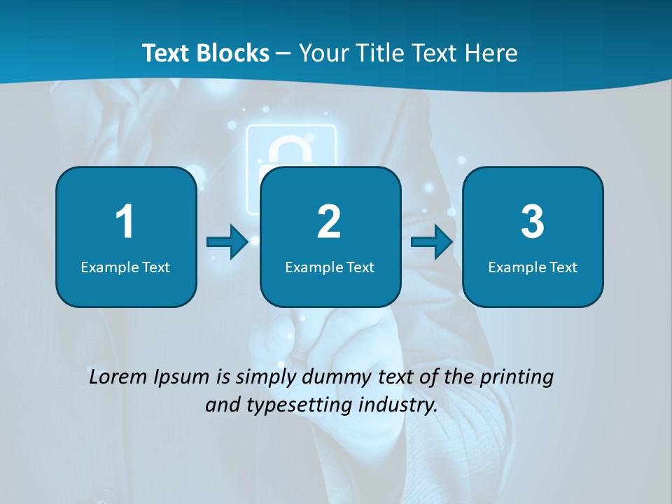 A Man In A Suit Holding A Padlock In His Hand PowerPoint Template