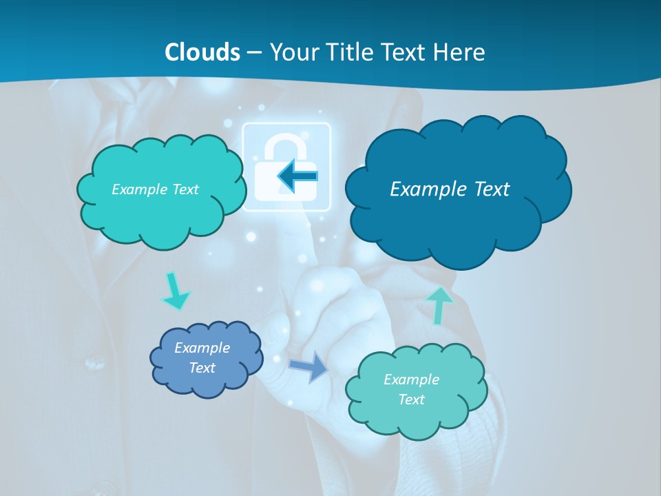 A Man In A Suit Holding A Padlock In His Hand PowerPoint Template