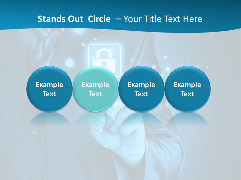 A Man In A Suit Holding A Padlock In His Hand PowerPoint Template