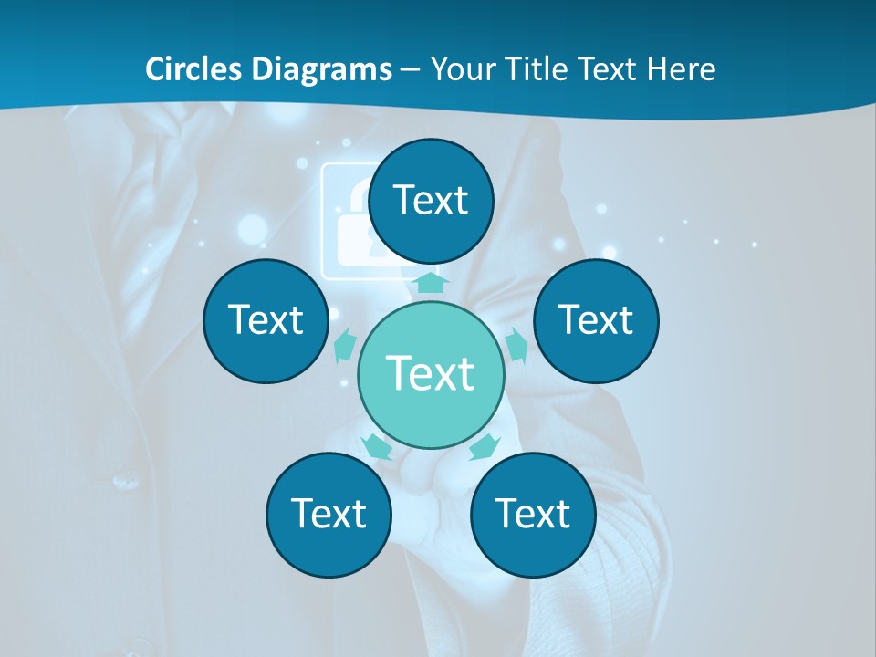 A Man In A Suit Holding A Padlock In His Hand PowerPoint Template