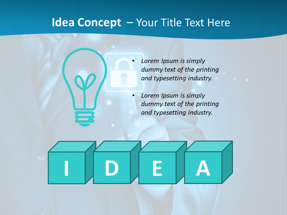 A Man In A Suit Holding A Padlock In His Hand PowerPoint Template