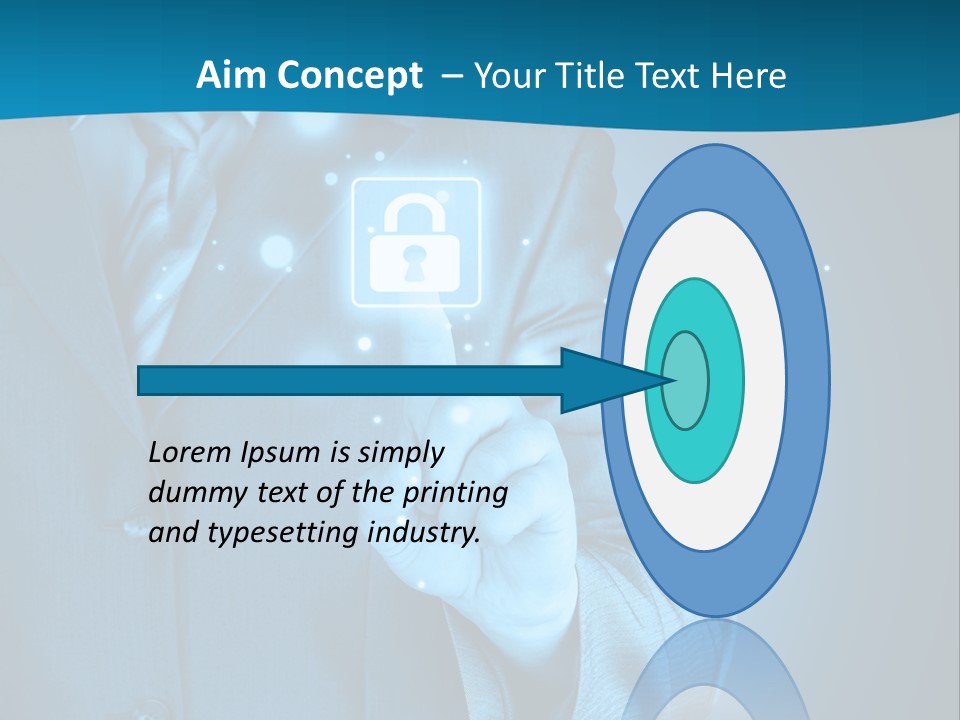 A Man In A Suit Holding A Padlock In His Hand PowerPoint Template