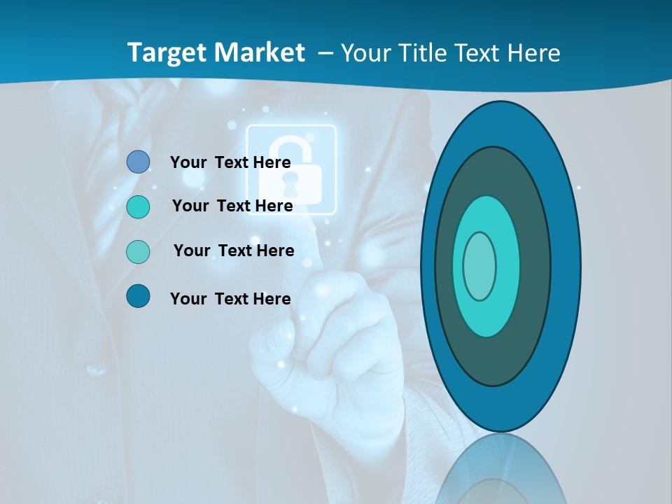 A Man In A Suit Holding A Padlock In His Hand PowerPoint Template