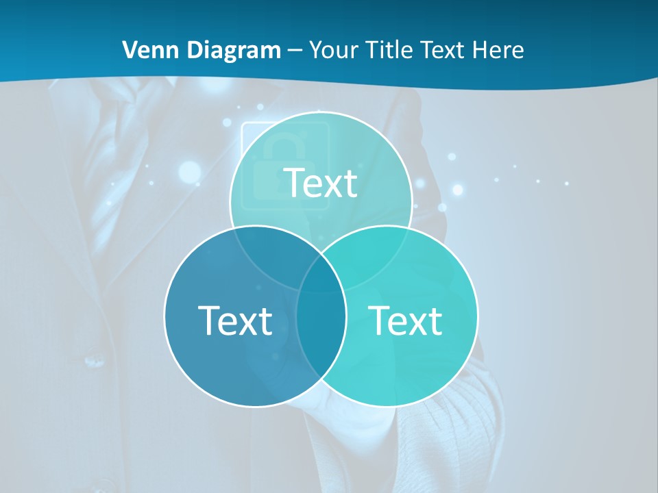 A Man In A Suit Holding A Padlock In His Hand PowerPoint Template