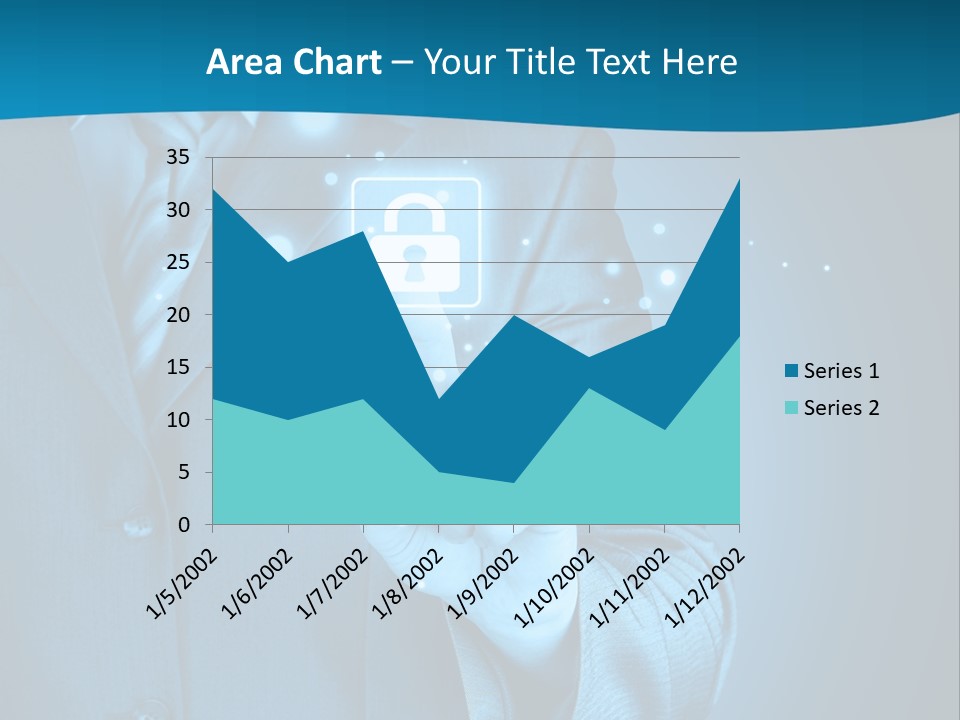 A Man In A Suit Holding A Padlock In His Hand PowerPoint Template