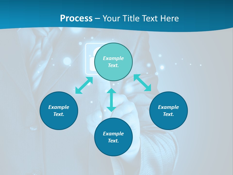 A Man In A Suit Holding A Padlock In His Hand PowerPoint Template