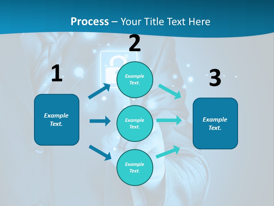 A Man In A Suit Holding A Padlock In His Hand PowerPoint Template