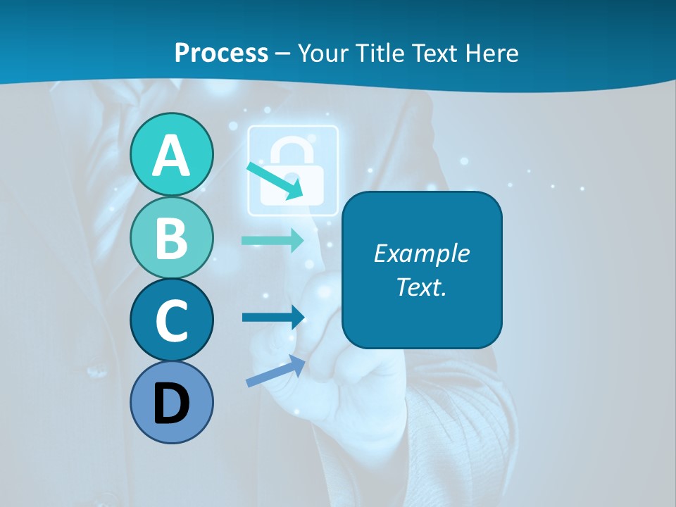 A Man In A Suit Holding A Padlock In His Hand PowerPoint Template