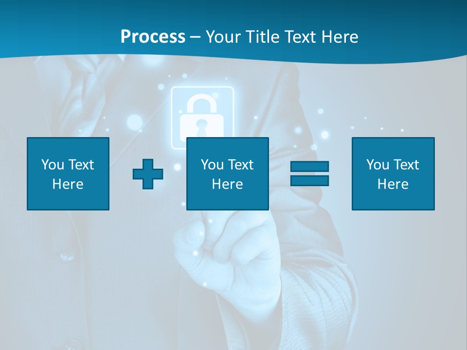 A Man In A Suit Holding A Padlock In His Hand PowerPoint Template