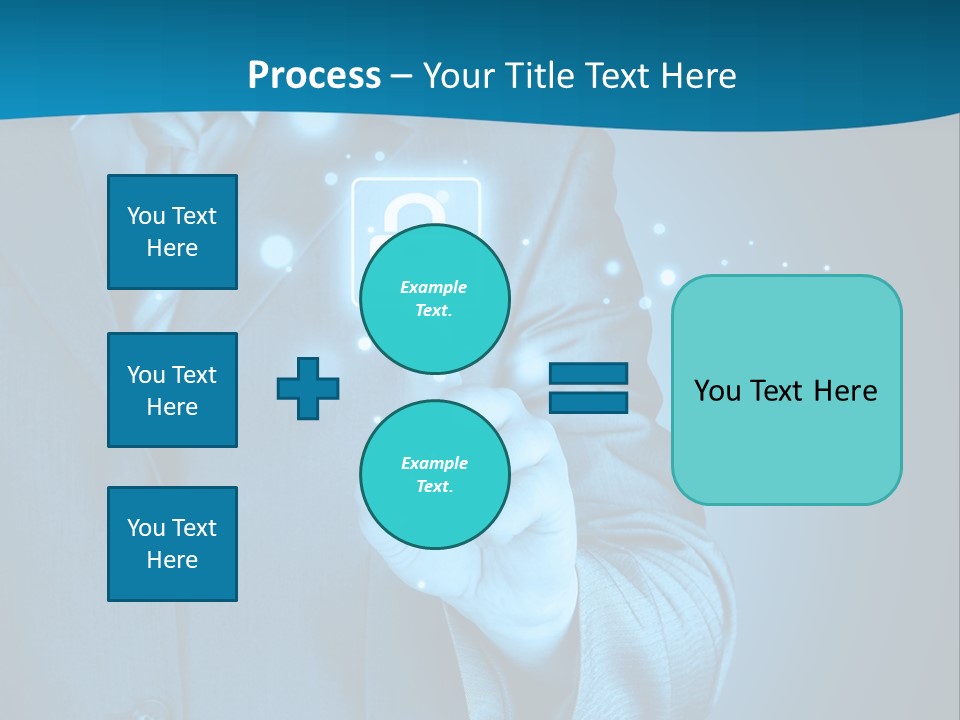 A Man In A Suit Holding A Padlock In His Hand PowerPoint Template