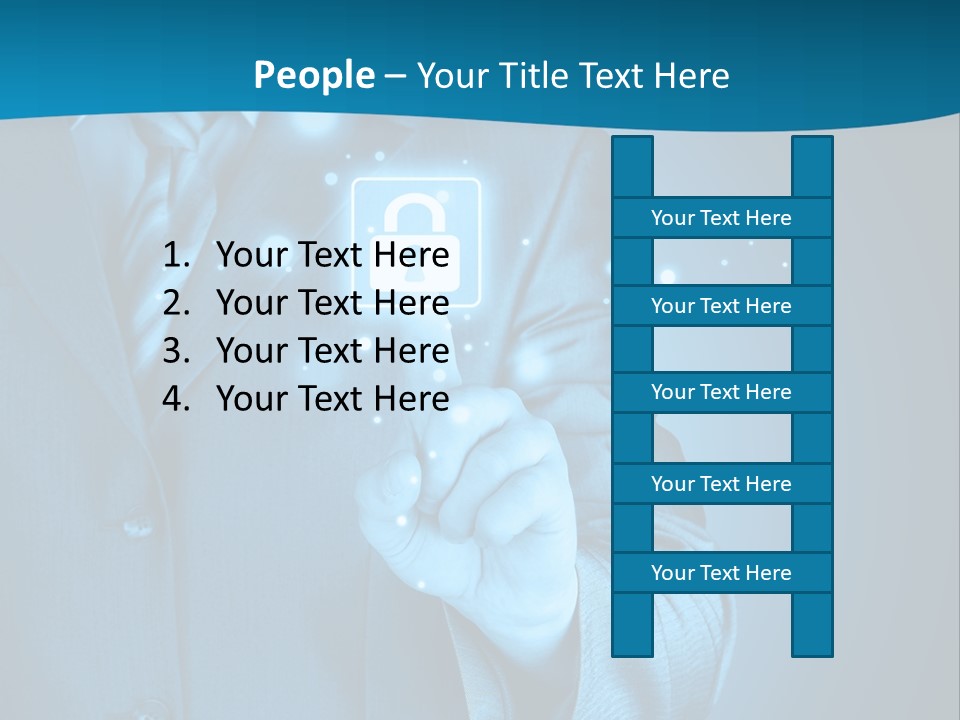 A Man In A Suit Holding A Padlock In His Hand PowerPoint Template