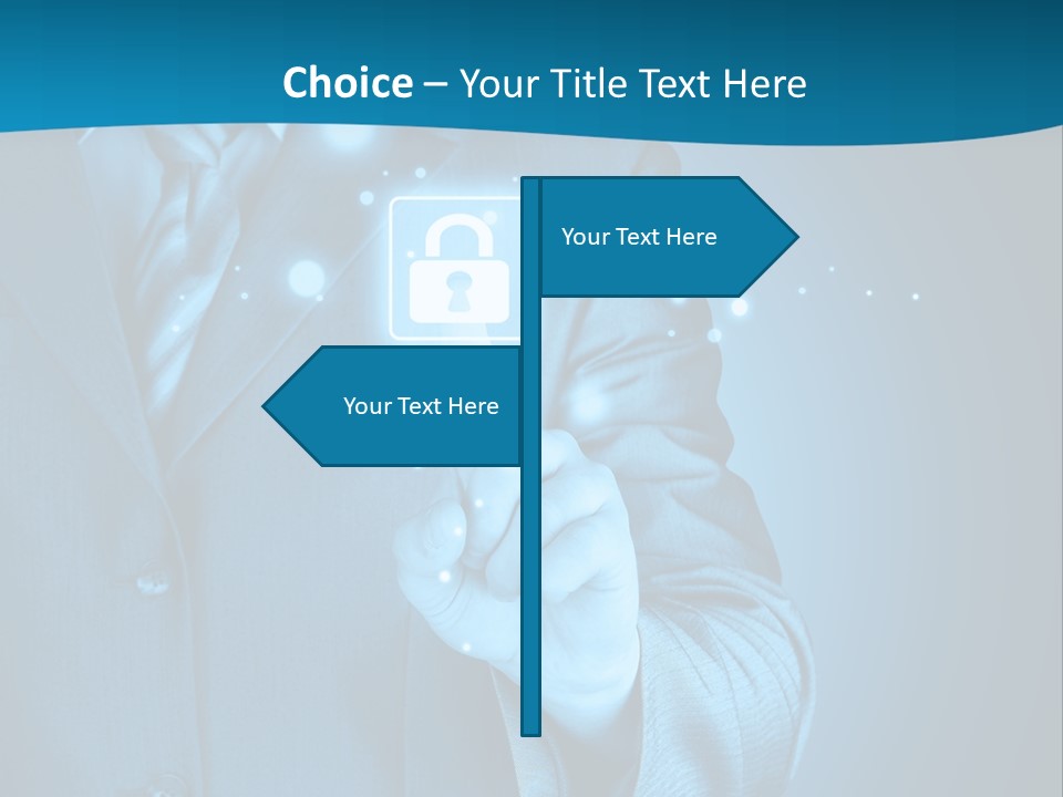 A Man In A Suit Holding A Padlock In His Hand PowerPoint Template