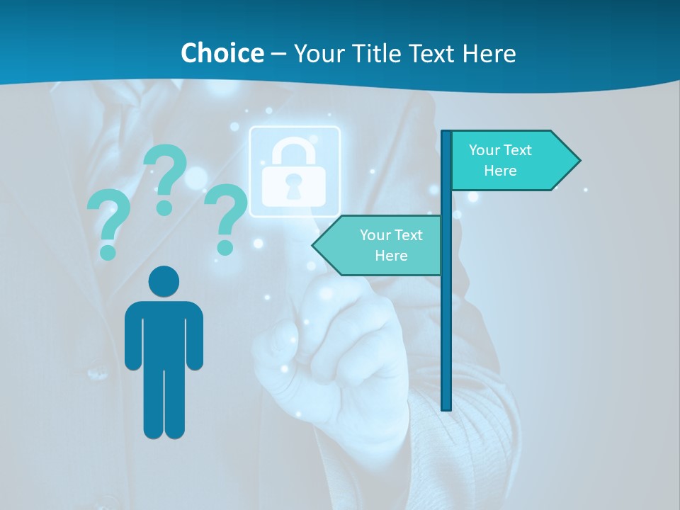 A Man In A Suit Holding A Padlock In His Hand PowerPoint Template