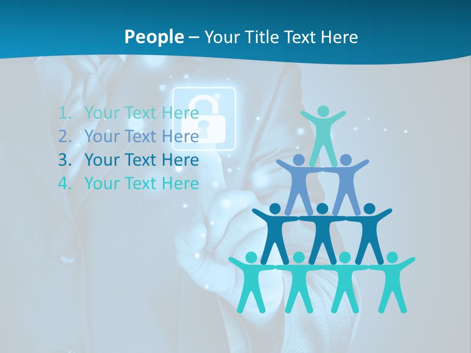 A Man In A Suit Holding A Padlock In His Hand PowerPoint Template