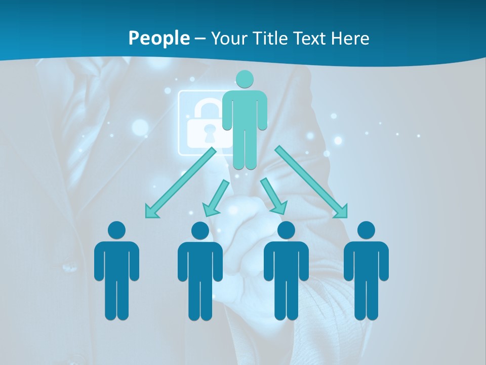 A Man In A Suit Holding A Padlock In His Hand PowerPoint Template