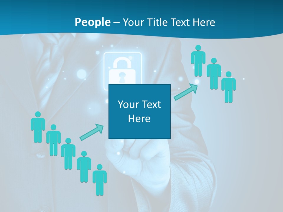 A Man In A Suit Holding A Padlock In His Hand PowerPoint Template