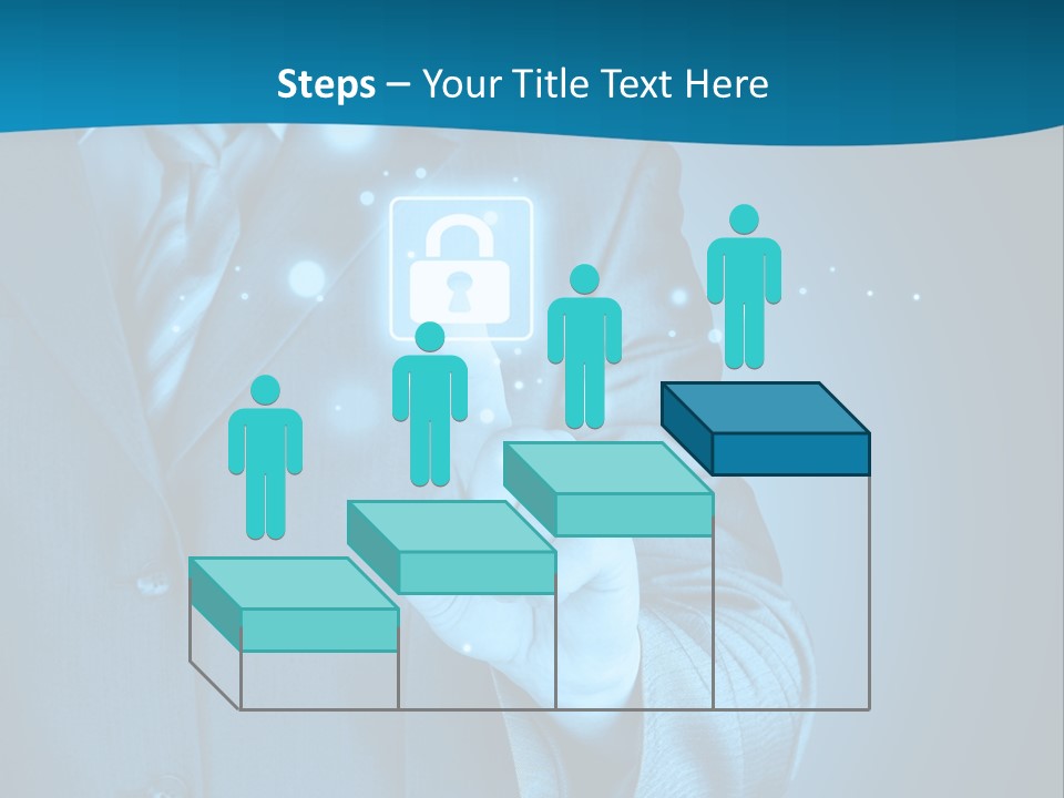 A Man In A Suit Holding A Padlock In His Hand PowerPoint Template