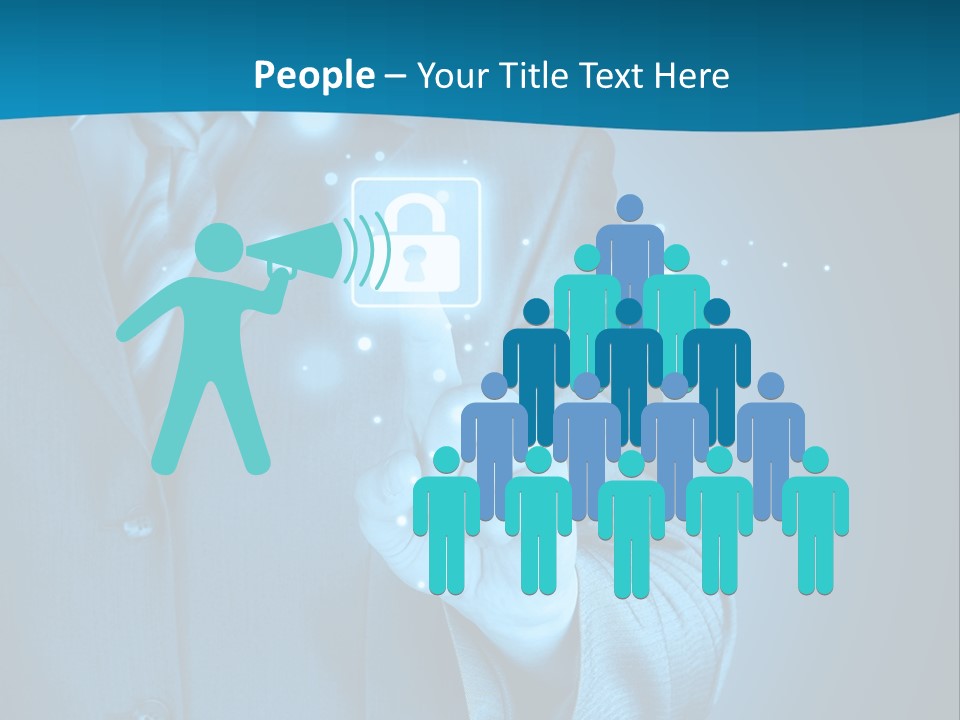 A Man In A Suit Holding A Padlock In His Hand PowerPoint Template