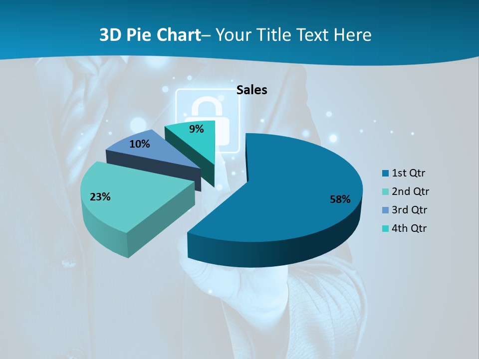 A Man In A Suit Holding A Padlock In His Hand PowerPoint Template