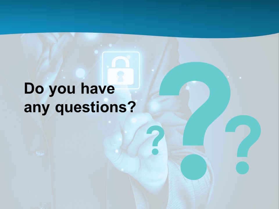 A Man In A Suit Holding A Padlock In His Hand PowerPoint Template