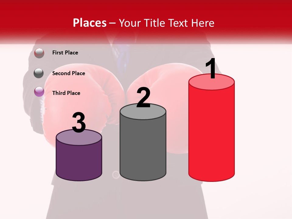 A Man In A Suit And Tie Wearing Red Boxing Gloves PowerPoint Template