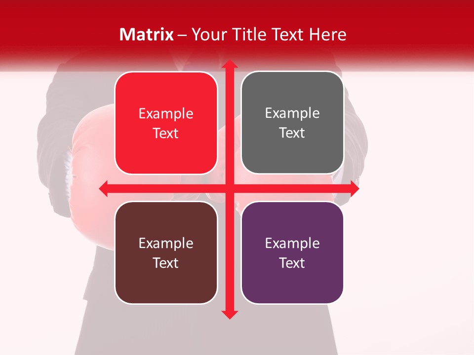 A Man In A Suit And Tie Wearing Red Boxing Gloves PowerPoint Template