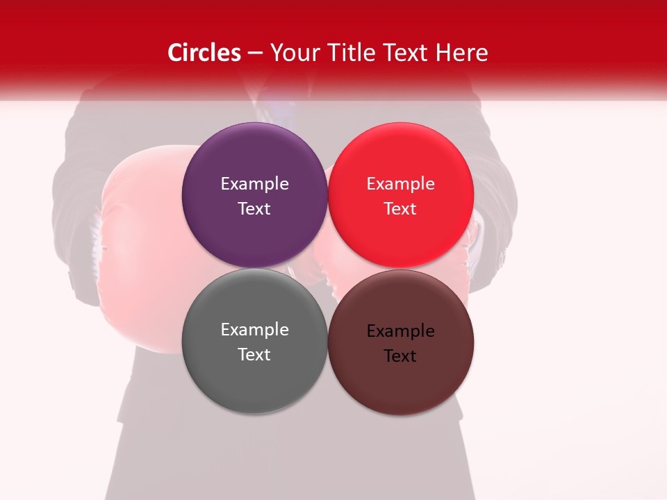 A Man In A Suit And Tie Wearing Red Boxing Gloves PowerPoint Template